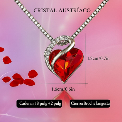 Colgante Corazón Rojo Rosa Inmortal