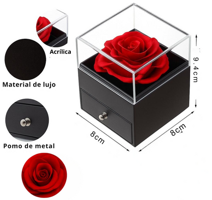 Colgante Corazón Rojo Rosa Inmortal