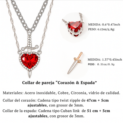 Colgante de Pareja “Espada y Corazón